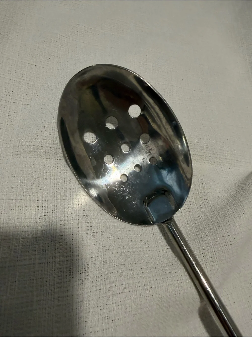 Vintage Corningware White Handle Stainless Steel Slotted ServingSpoon kitchen - Picture 7 of 7
